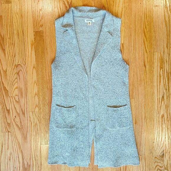 Monteau Small Duster Maxi Boho Cárdigan Vest Gray Western Classic Sweater Vest - Picture 8 of 8